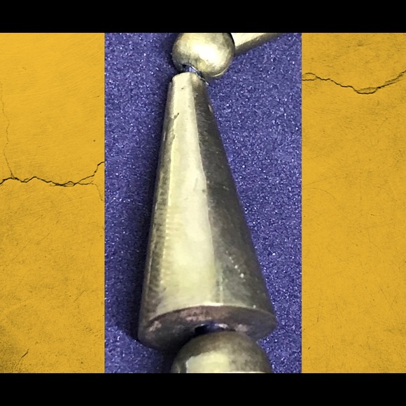 Vintage brass paddle runway bib statement necklace - Picture 3 of 14